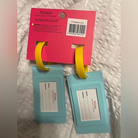 Trina Turk Lemon Luggage Tag Set - Green and Yellow, NWT - Picture 3 of 3